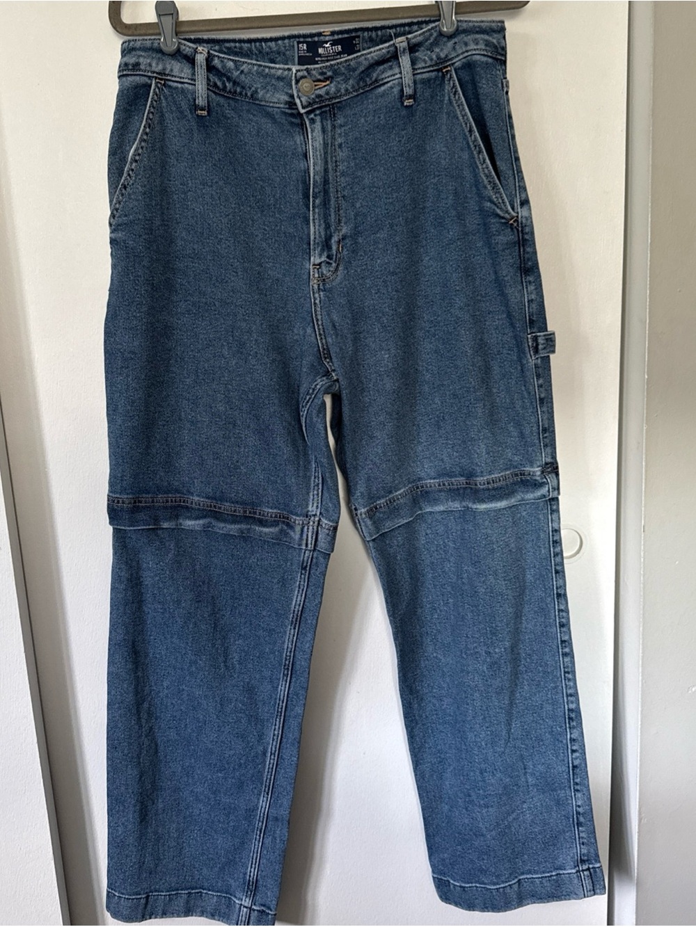 Hollister Ultra High Rise Dad Blue Relaxed Carpenter Jeans Size 15 (32/31)